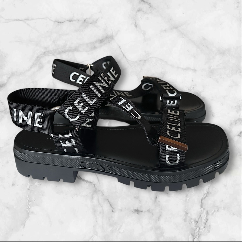 Celine Strappy Logo Sandals